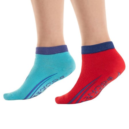 MACHRUS Machrus Upper Bounce Non-Slip Trampoline Ankle Socks - Twin Pack Red/Blue for Kids: 3 to 6 Years UB-TS-RB36